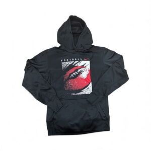 Nike Men's Black and Red Football Graphic Hoodie